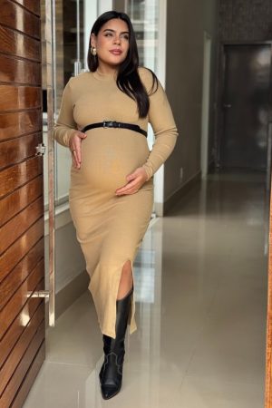 Vestido Gestante M/L Hellen Caqui