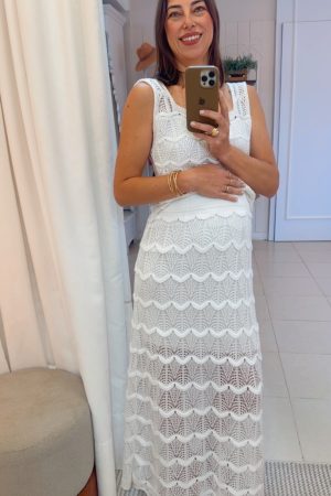 Conjunto Gestante Tricô Saia e Blusa Samy Off