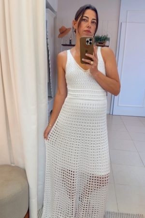 Vestido Gestante Tricô Alça Charlotte Off