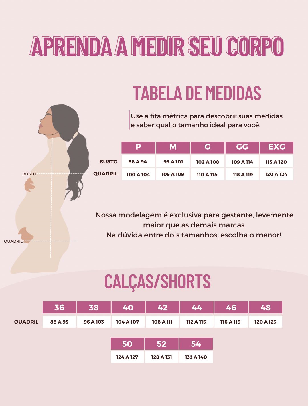 Tabela de medidas